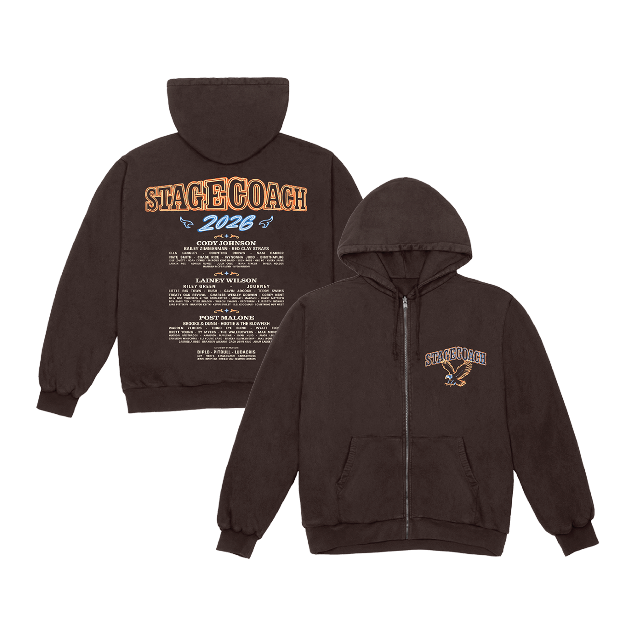 Neon Nights 2026 Lineup Zip Hoodie – Stagecoach Shop