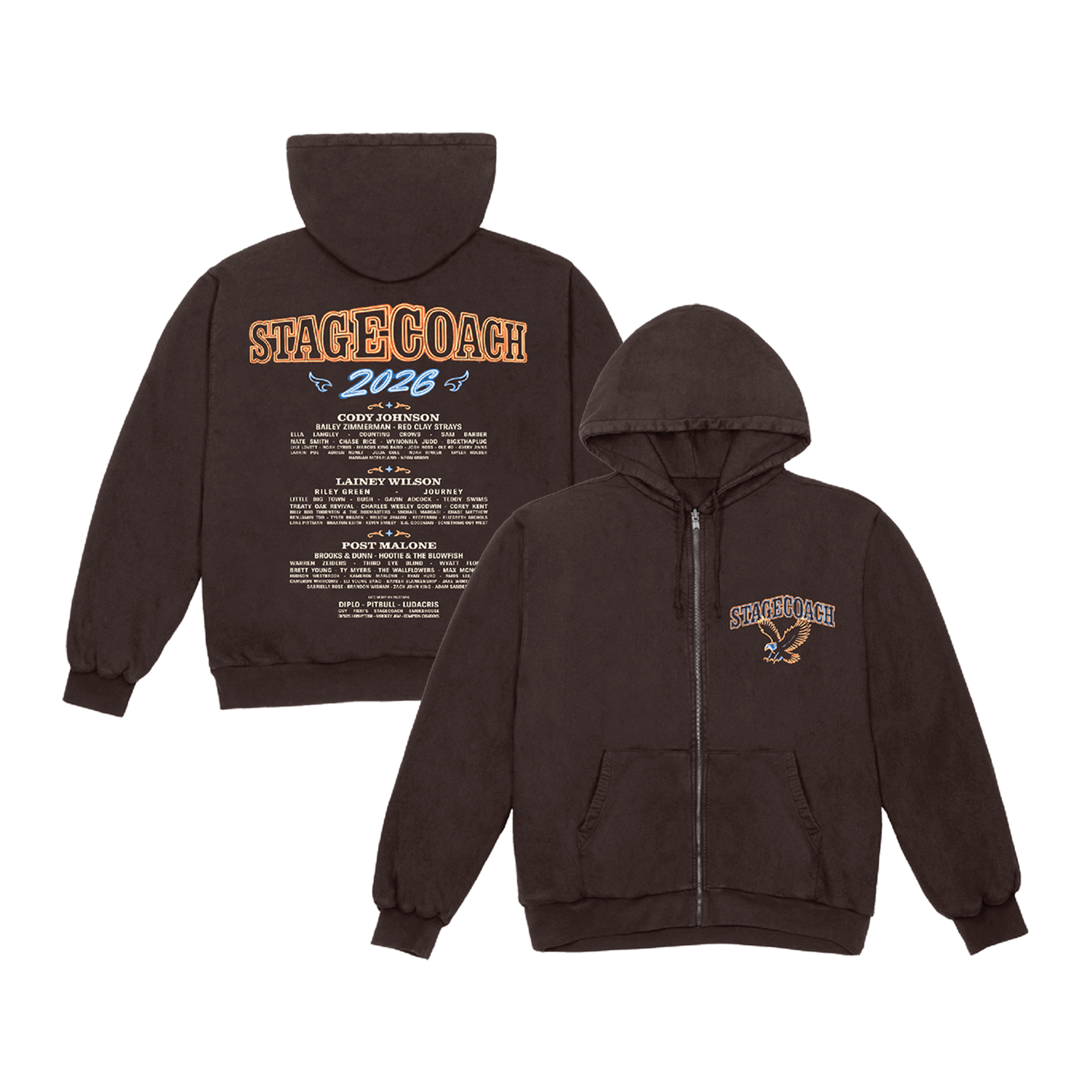 Neon Nights 2026 Lineup Zip Hoodie – Stagecoach Shop